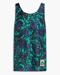 Zimmermann Printed silk-satin tank - Green Green