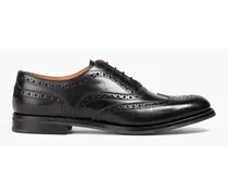 Burwood perforated leather brogues - Black