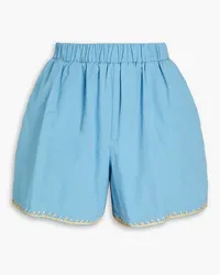 RED Valentino Whipstitched cotton shorts - Blue Blue