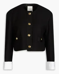 Sandro Cropped wool-twill jacket - Black Black