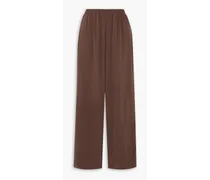 Monikh Monforte silk-crepe wide-leg pants - Brown