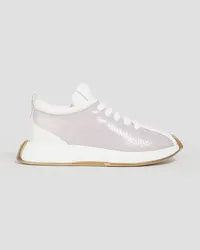 Giuseppe Zanotti Omnia 10 snake-effect leather and leather sneakers - White White