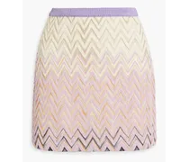 Crochet-knit wool-blend mini skirt - Purple