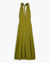 Proenza Schouler Twisted open-back crepe midi dress - Green Green