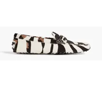 T Timeless zebra-print calf hair loafers - Animal print