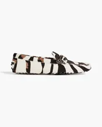 TOD'S T Timeless zebra-print calf hair loafers - Animal print Animal