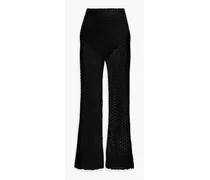 Crocheted flared pants - Black