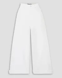 Mother SNACKS! cropped high-rise wide-leg jeans - White White