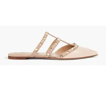 Rockstud patent-leather slippers - Pink
