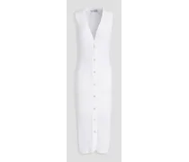 Ribbed cotton-jersey midi dress - White