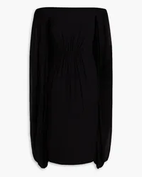 EMILIA WICKSTEAD Mere off-the-shoulder pleated silk-georgette midi dress - Black Black