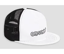 Logo-print shell and mesh baseball cap - White