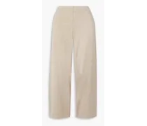Cropped stretch-knit track pants - Neutral