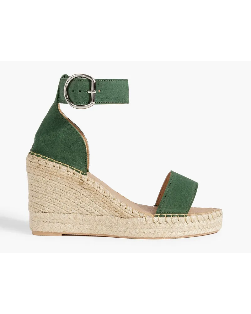 Iris & Ink Gaby suede espadrille wedge sandals - Green Green