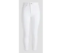 Cropped high-rise skinny jeans - White