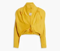 Draped cupro and silk-blend jacket - Yellow