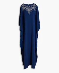 Marchesa Embellished crepe kaftan - Blue Blue