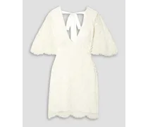 Corded lace mini dress - White