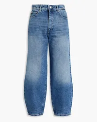 DL1961  Miro cropped faded high-rise tapered jeans - Blue Blue