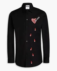 Moschino Crystal-embellished cotton-poplin shirt - Black Black