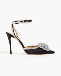 Mach & Mach Embellished satin pumps - Black Black