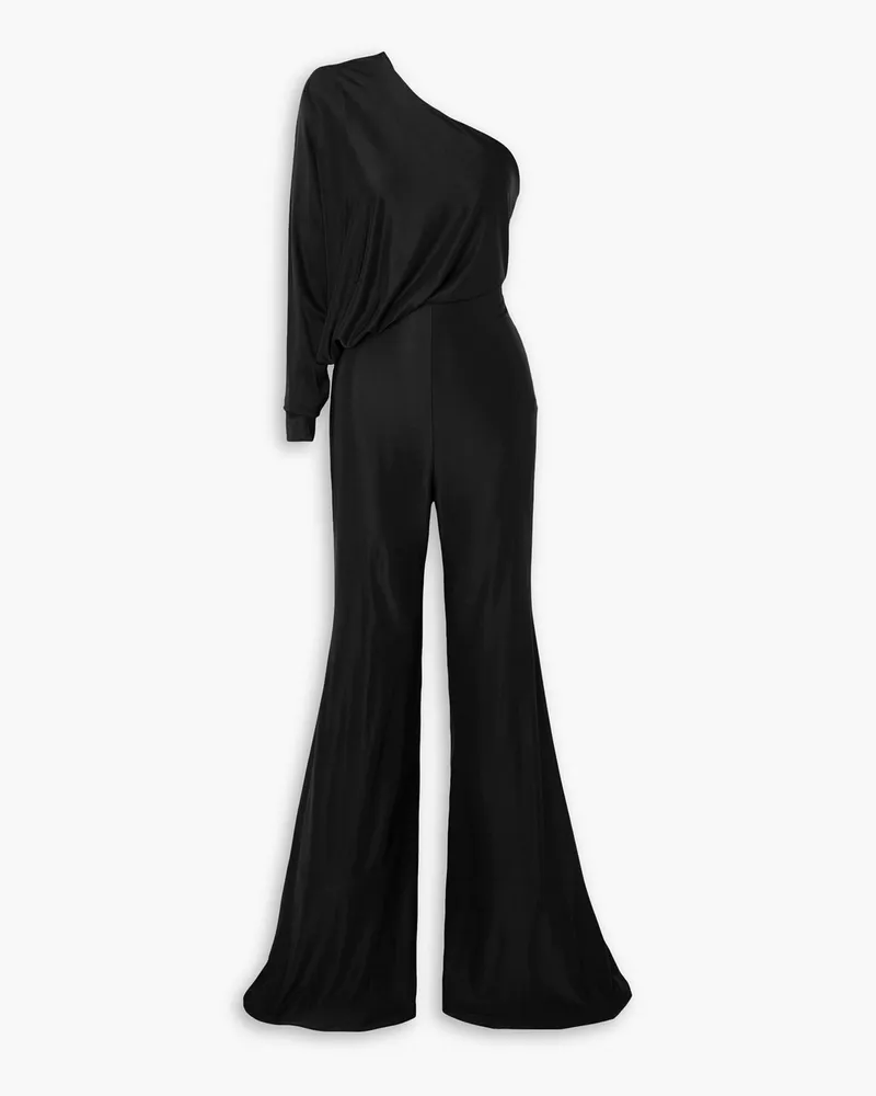 Alexandre Vauthier One-shoulder draped satin jumpsuit - Black Black