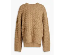 Karenia cable-knit wool and cashmere-blend sweater - Brown