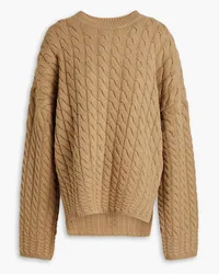 Theory Karenia cable-knit wool and cashmere-blend sweater - Brown Brown