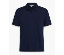 Shaun linen-jersey polo shirt - Blue