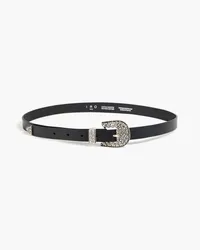 IRO Crystal-embellished leather belt - Black Black