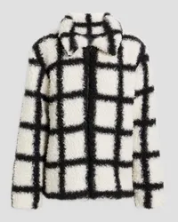 Anna Sui Checked faux shearling coat - Black Black