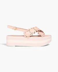 RED Valentino Studded laser-cut leather sandals - Pink Pink