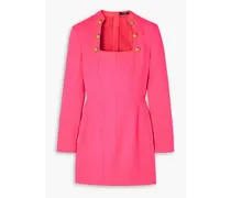 Embellished pleated wool mini dress - Pink