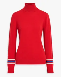 Chinti & Parker Striped wool and cashmere-blend turtleneck sweater - Red Red