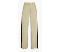 Shelly pleated lien-blend wide-leg pants - Neutral