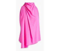 Erin draped silk-blend crepe de chine top - Pink