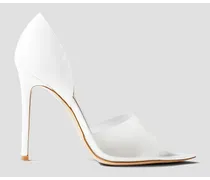 Bree 105 PVC-trimmed patent-leather pumps - White