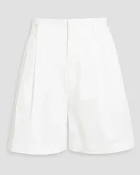 RED Valentino Pleated cotton-blend poplin shorts - White White