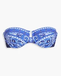 Zimmermann Separates Sculpt paisley-print bandeau bikini top - Blue Blue