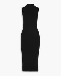 arch4 Celia ribbed cashmere midi dress - Black Black