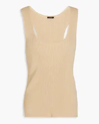 Joseph Pointelle-trimmed ribbed-knit tank - Neutral Neutral