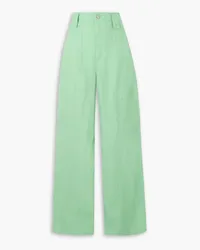 Stella McCartney Paneled twill pants - Green Green