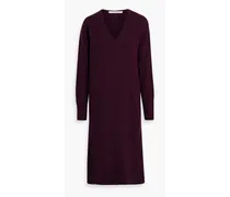 Cashmere and wool-blend midi dress - Purple