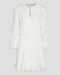 Maje Broderie anglaise mini dress - White White