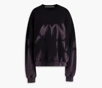 Oversized tie-dyed French cotton-terry sweatshirt - Purple