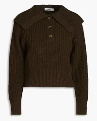 Sandro Mélange ribbed wool-blend sweater - Brown Brown