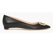 Bedfa buckle-embellished leather point-toe flats - Black