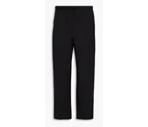 Wool-crepe pants - Black