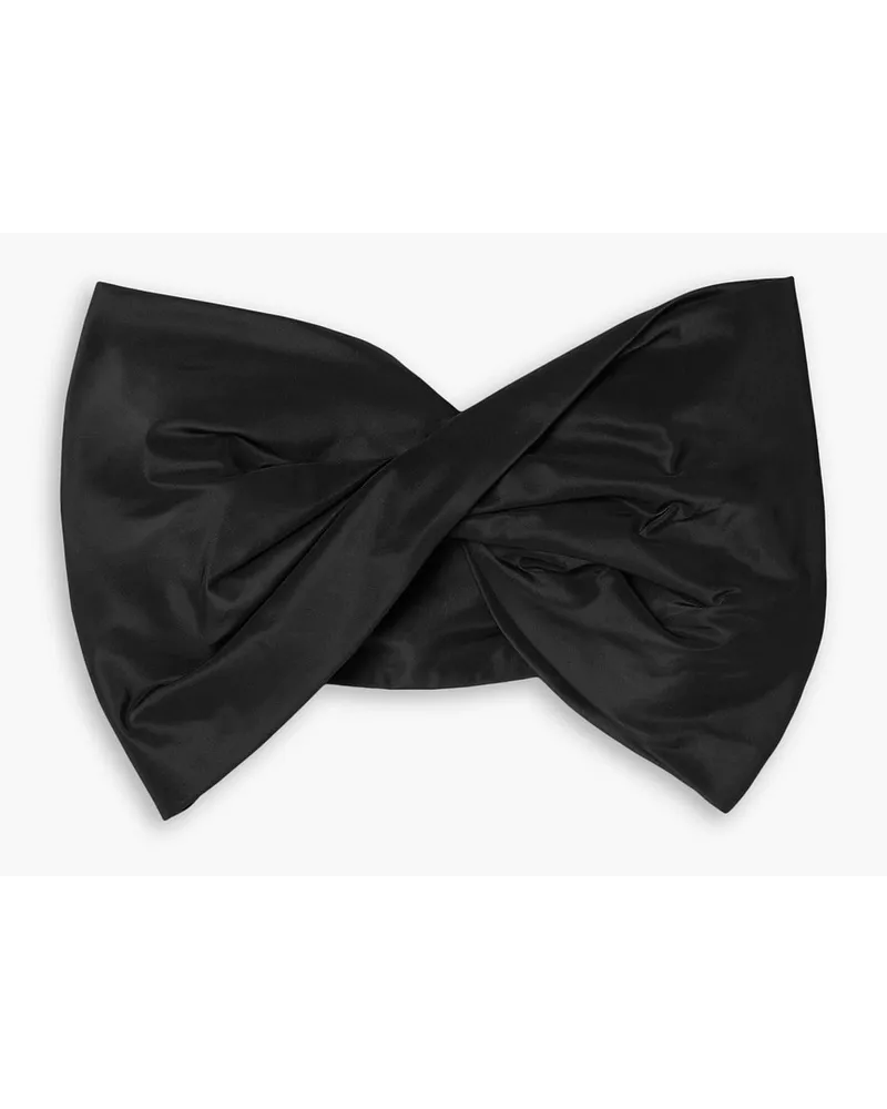 Jason Wu Cropped bow-detailed cotton-blend faille top - Black Black