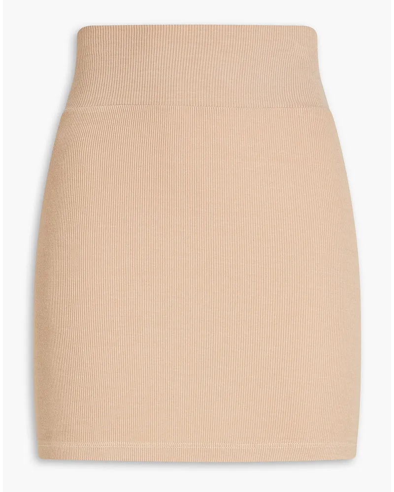 Enza Costa Ribbed jersey mini skirt - Neutral Neutral